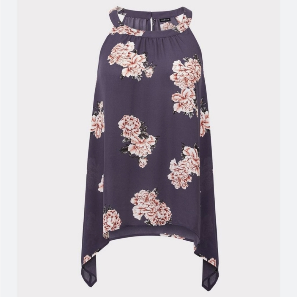 Flowered sleeveless blouse